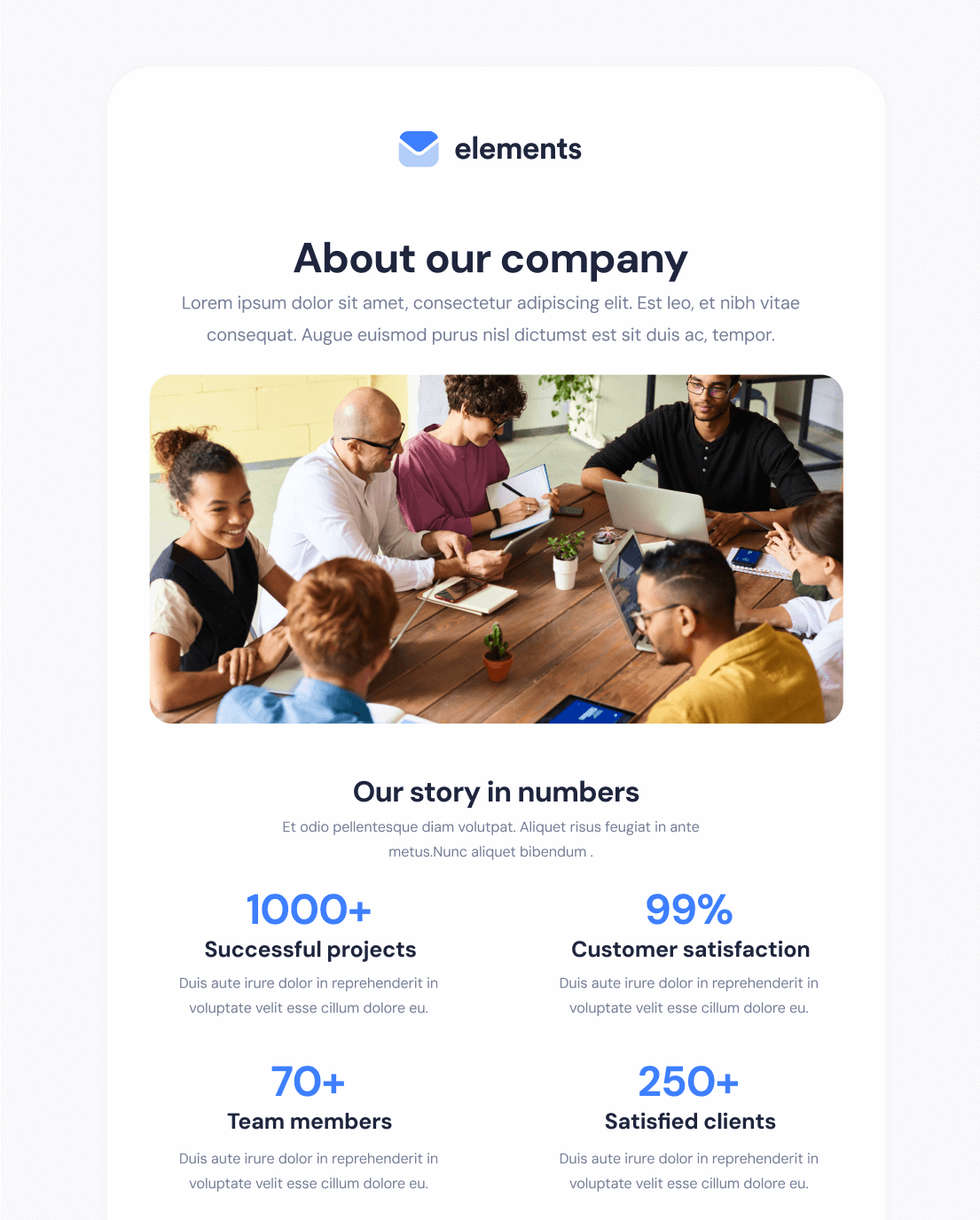 About Us Newsletter